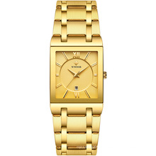 WWOOR 8858 men Watches golden Square Quartz Wristwatch For Men Watch  Luxury Man Business Date Watch Gifts